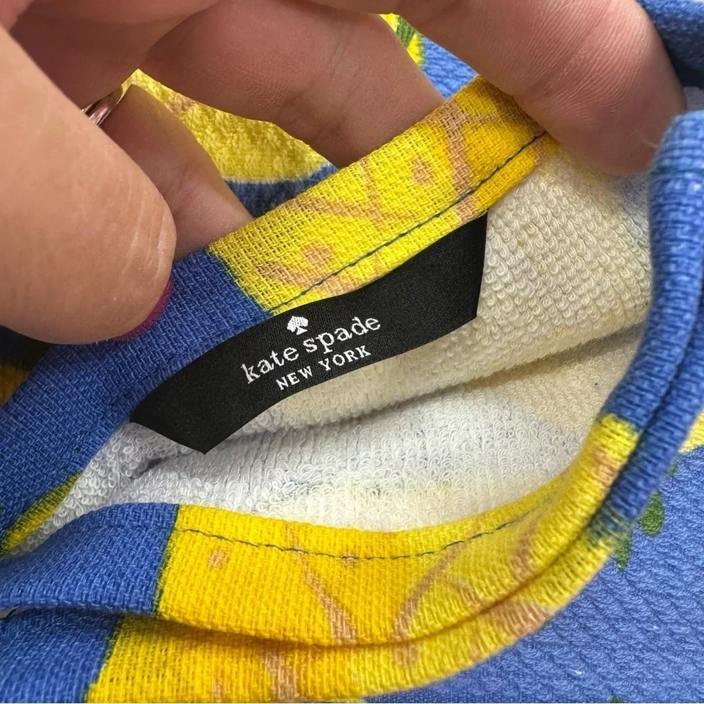 NWT Kate Spade new york Blue Yellow pineapple cotton Kitchen Towels 2pc tropical